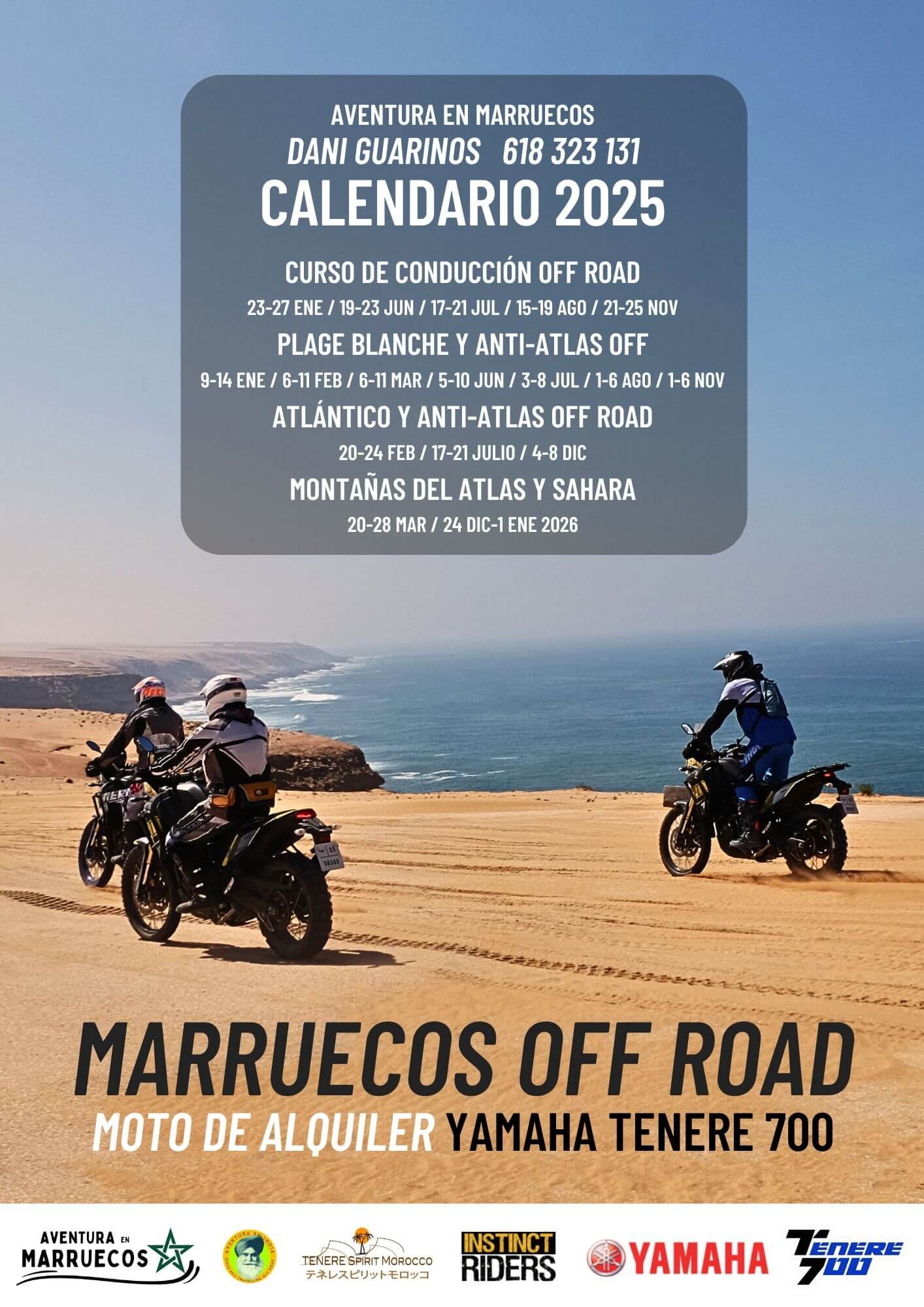 Marruecos Off Road con moto de alquiler Yamaha Tenere 700